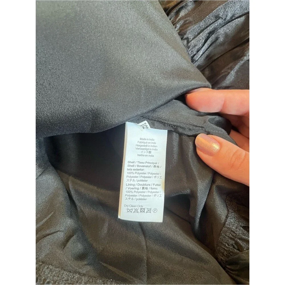 J.Crew Collection Bubble Skirt Drop Waist Dress In Black Organza Size 8 NWT